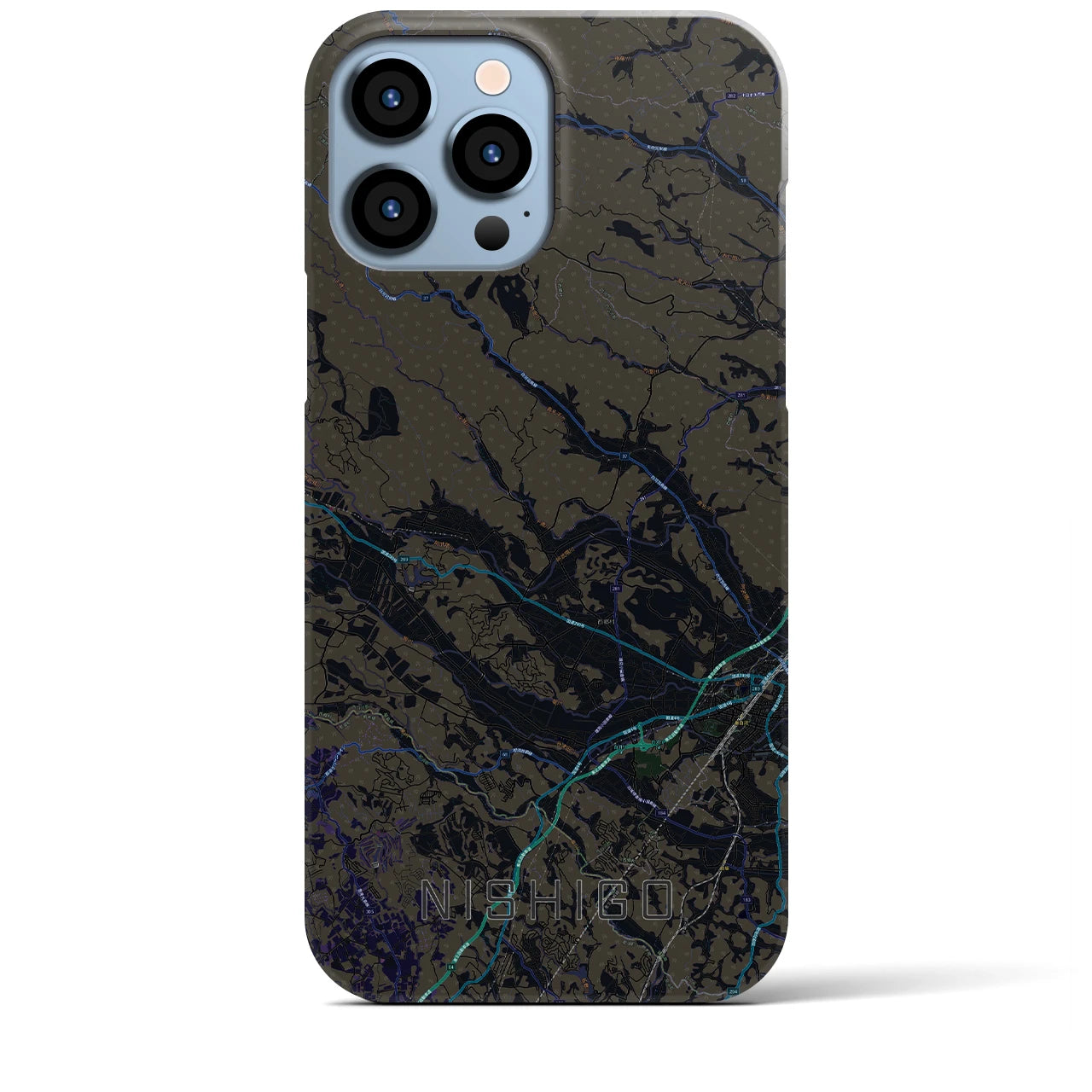 【西郷(福島県)】地図柄iPhoneケース(バックカバータイプ)