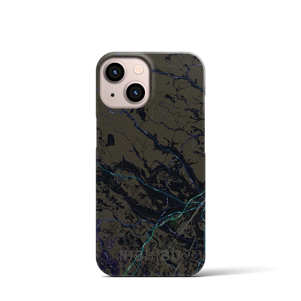【西郷(福島県)】地図柄iPhoneケース(バックカバータイプ)