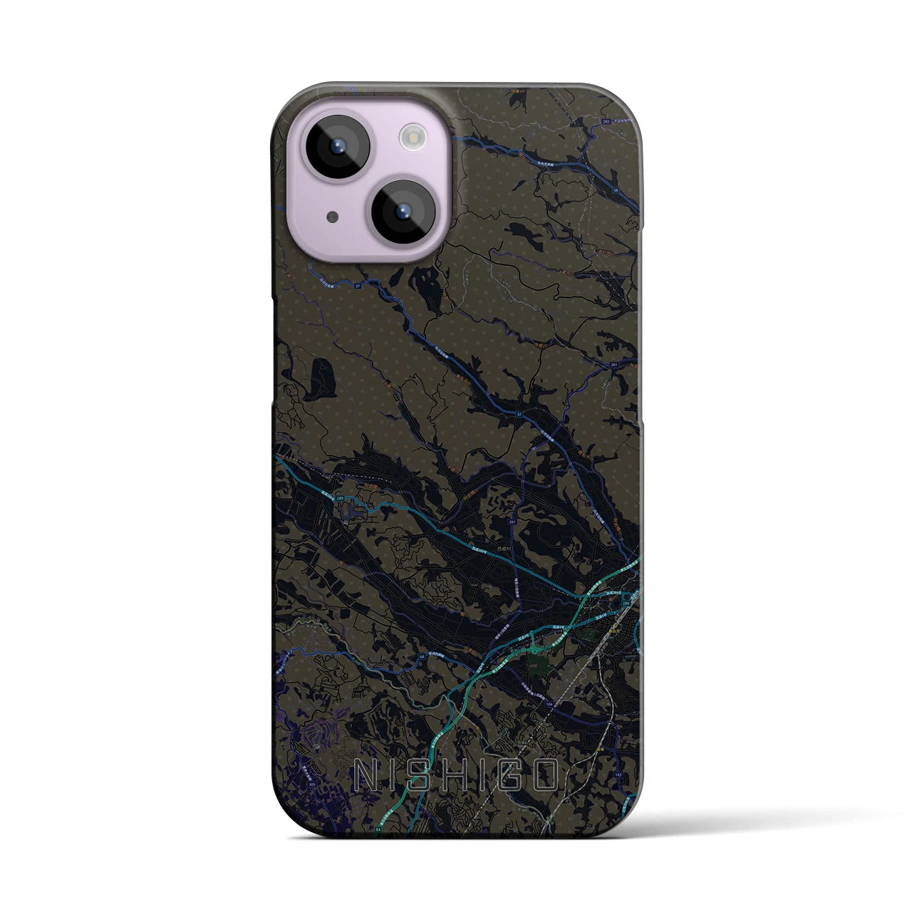 【西郷(福島県)】地図柄iPhoneケース(バックカバータイプ)
