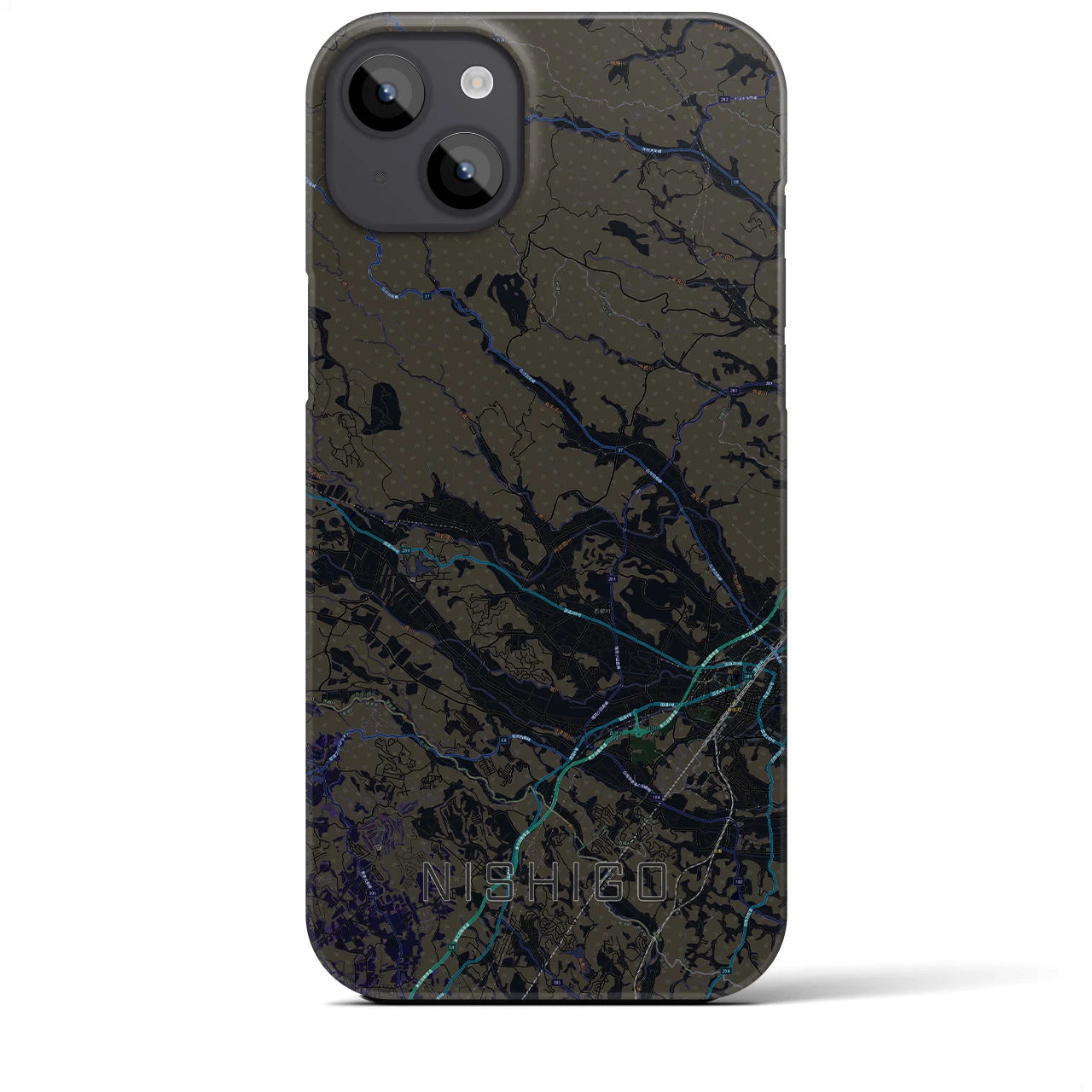 【西郷(福島県)】地図柄iPhoneケース(バックカバータイプ)
