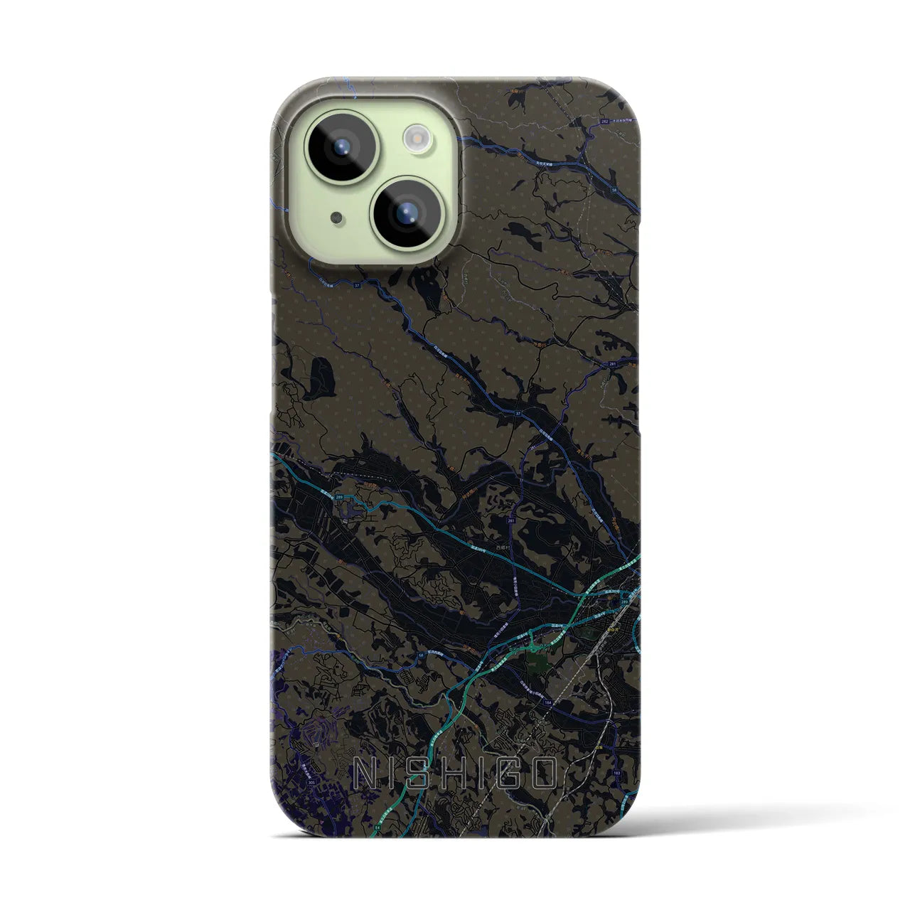 【西郷(福島県)】地図柄iPhoneケース(バックカバータイプ)