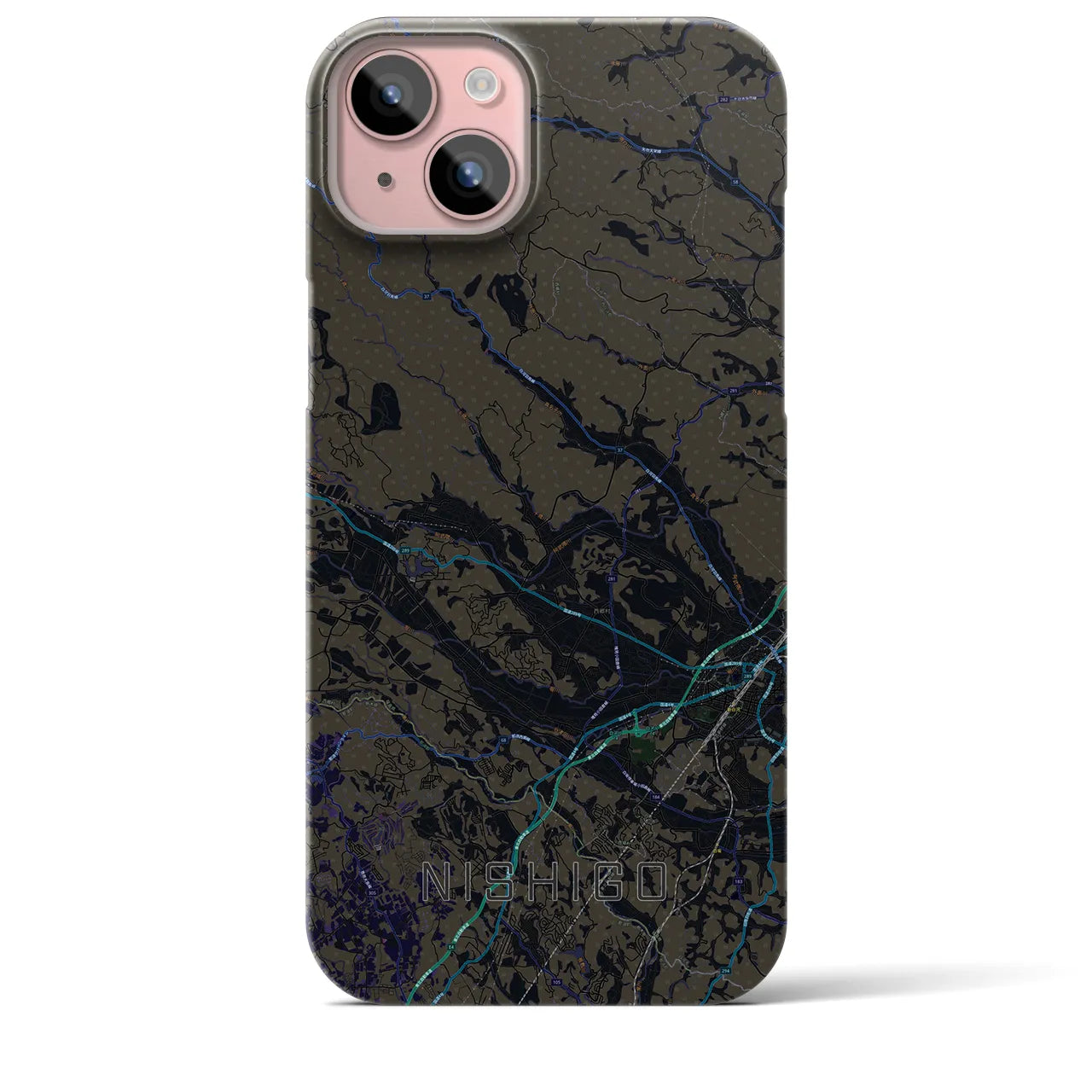 【西郷(福島県)】地図柄iPhoneケース(バックカバータイプ)