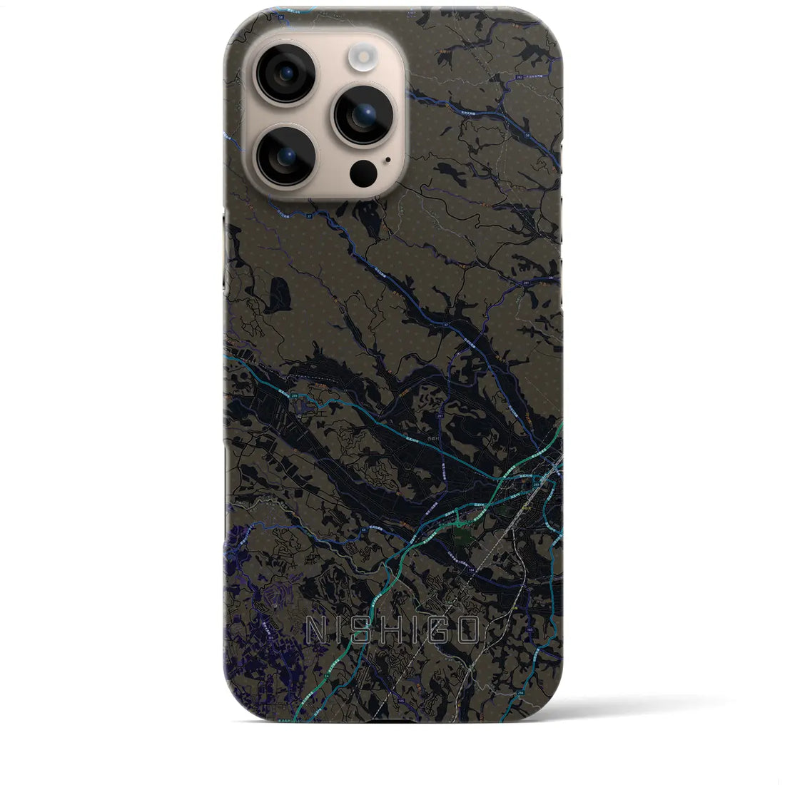 【西郷(福島県)】地図柄iPhoneケース(バックカバータイプ)