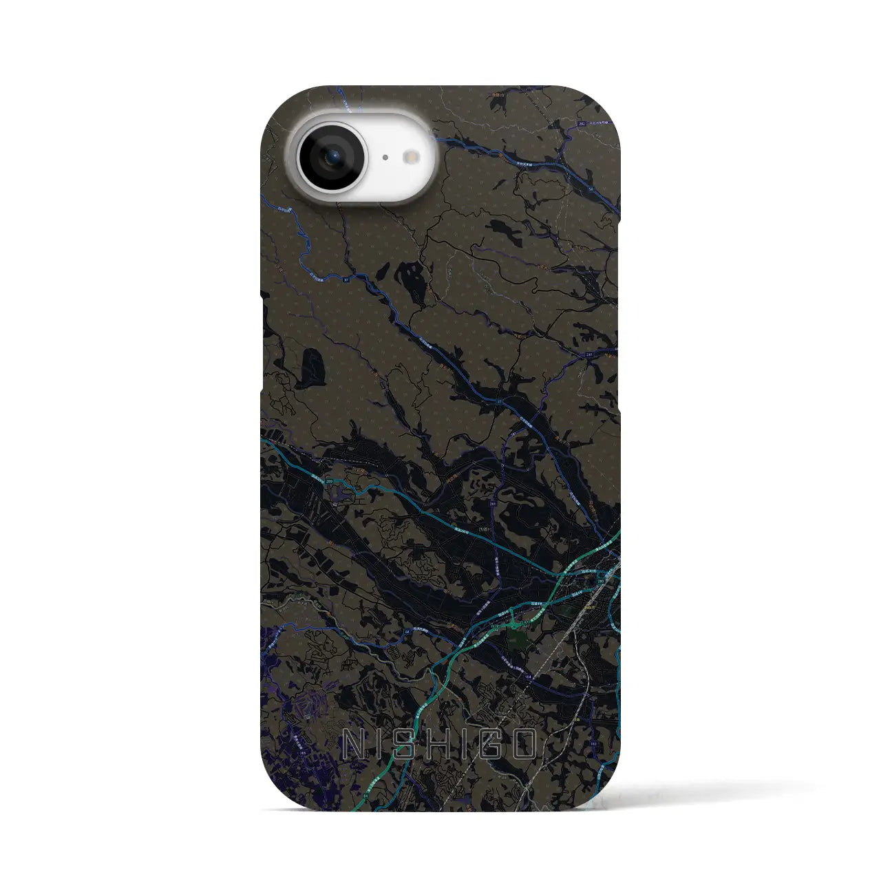 【西郷(福島県)】地図柄iPhoneケース(バックカバータイプ)
