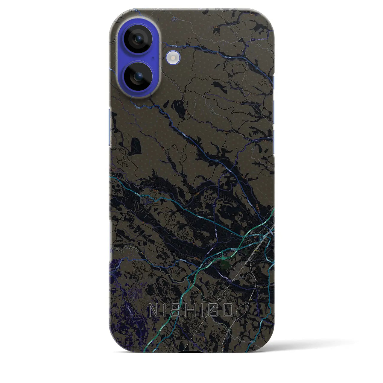 【西郷(福島県)】地図柄iPhoneケース(バックカバータイプ)