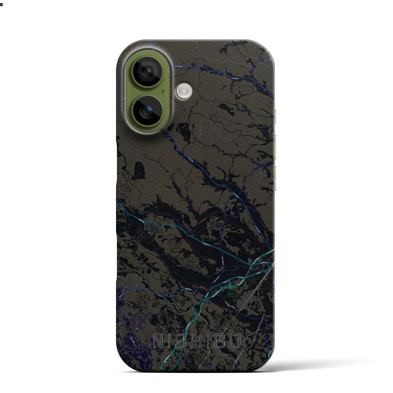 【西郷(福島県)】地図柄iPhoneケース(バックカバータイプ)