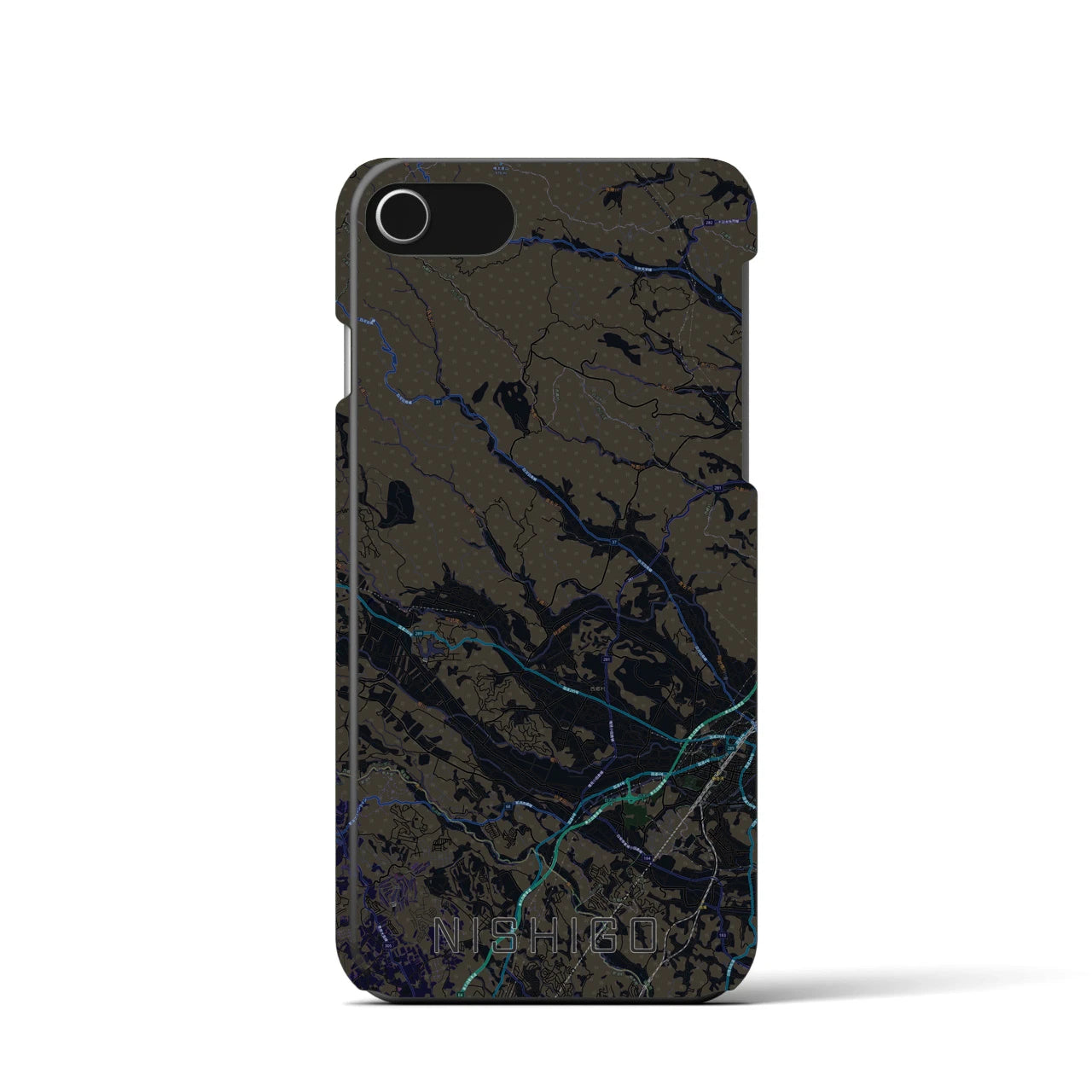 【西郷(福島県)】地図柄iPhoneケース(バックカバータイプ)