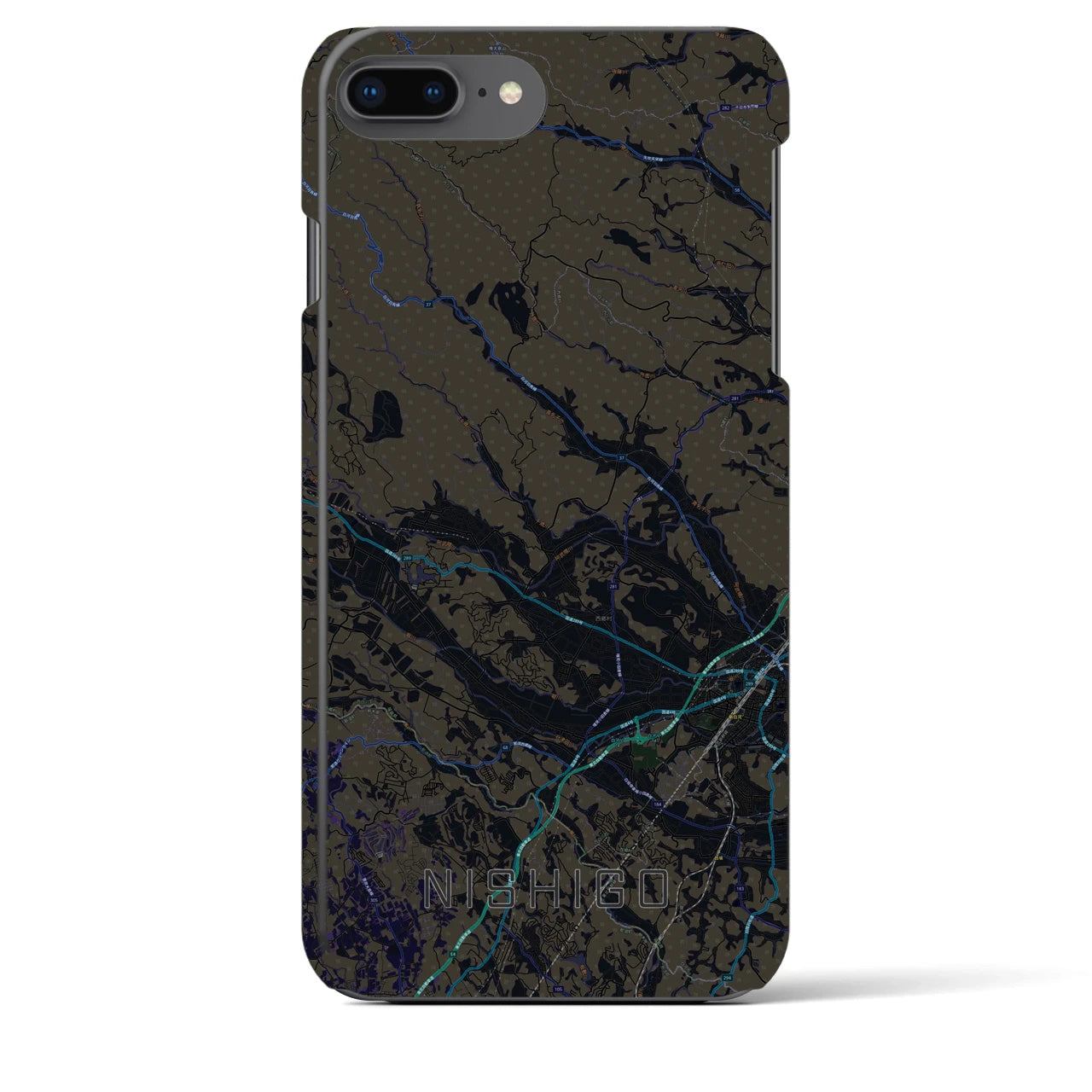 【西郷(福島県)】地図柄iPhoneケース(バックカバータイプ)