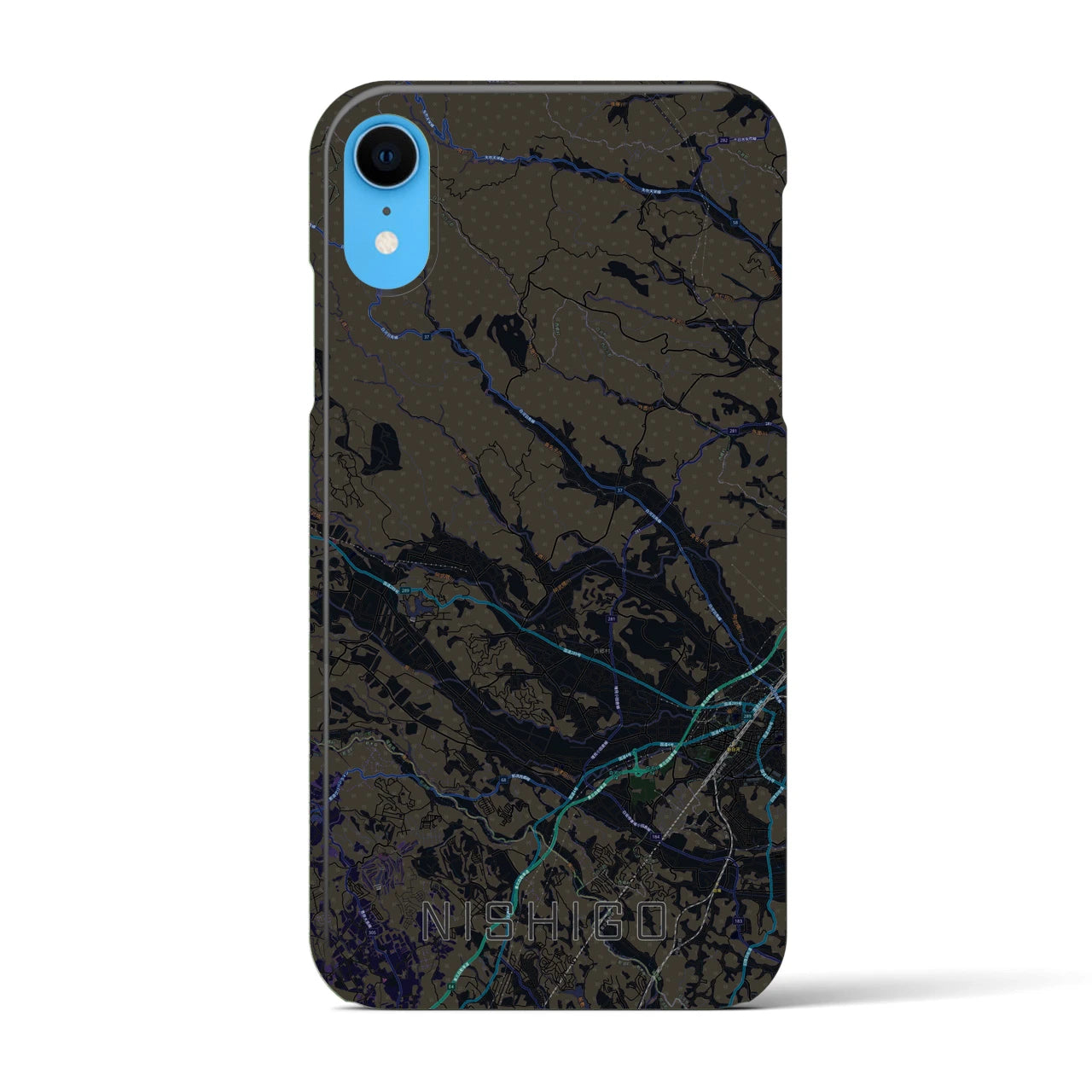 【西郷(福島県)】地図柄iPhoneケース(バックカバータイプ)