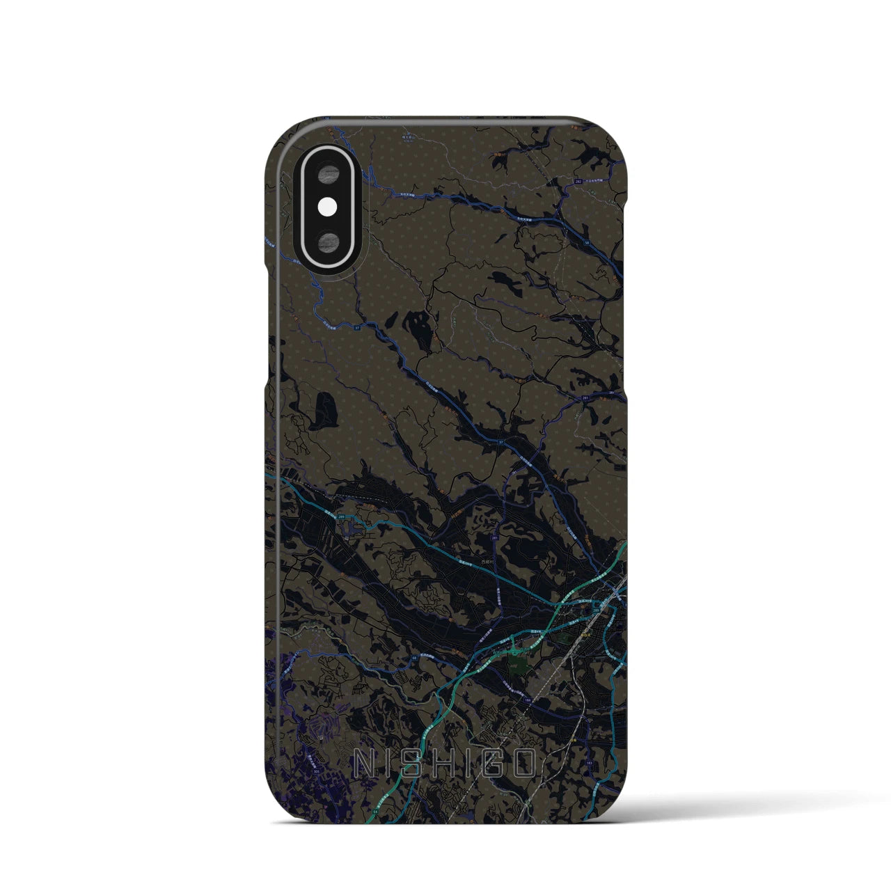 【西郷(福島県)】地図柄iPhoneケース(バックカバータイプ)