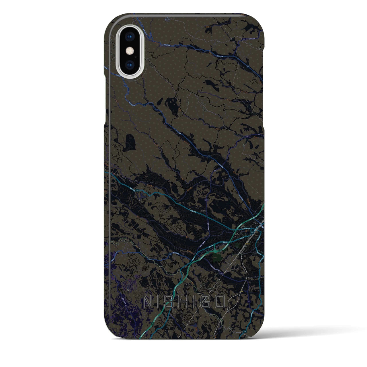 【西郷(福島県)】地図柄iPhoneケース(バックカバータイプ)