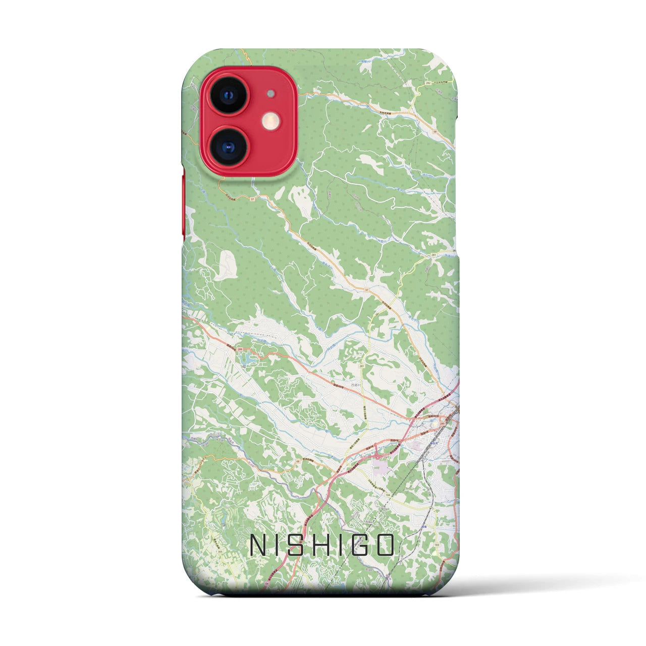 【西郷(福島県)】地図柄iPhoneケース(バックカバータイプ)