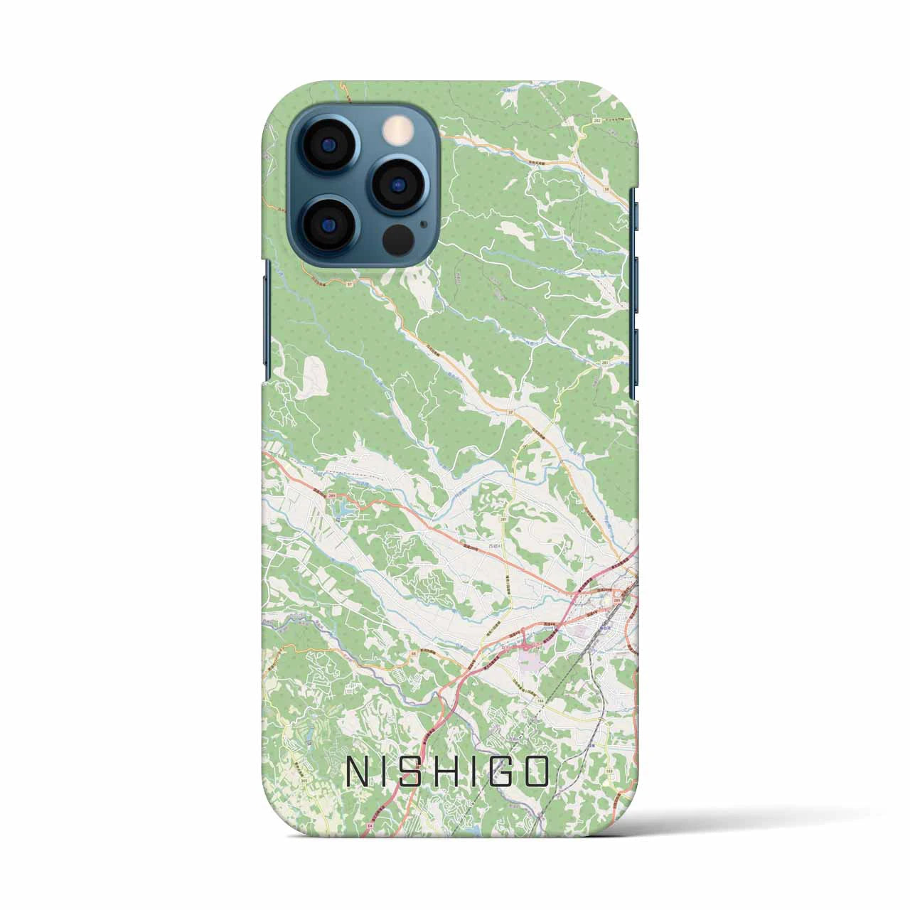 【西郷(福島県)】地図柄iPhoneケース(バックカバータイプ)
