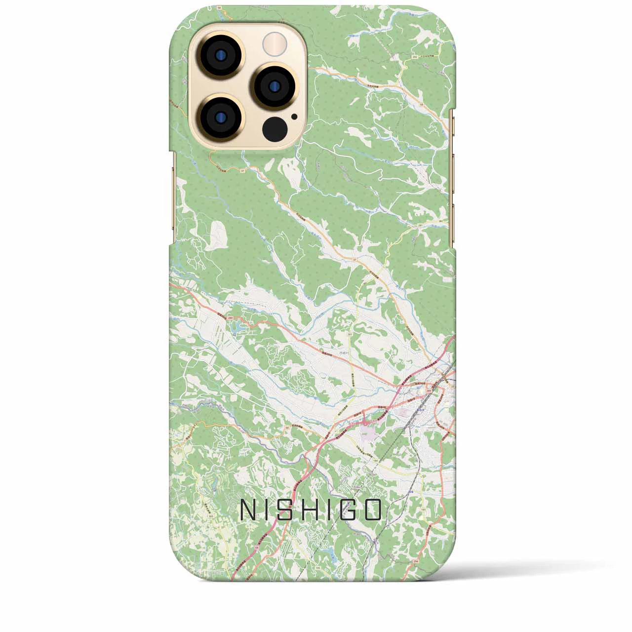 【西郷(福島県)】地図柄iPhoneケース(バックカバータイプ)