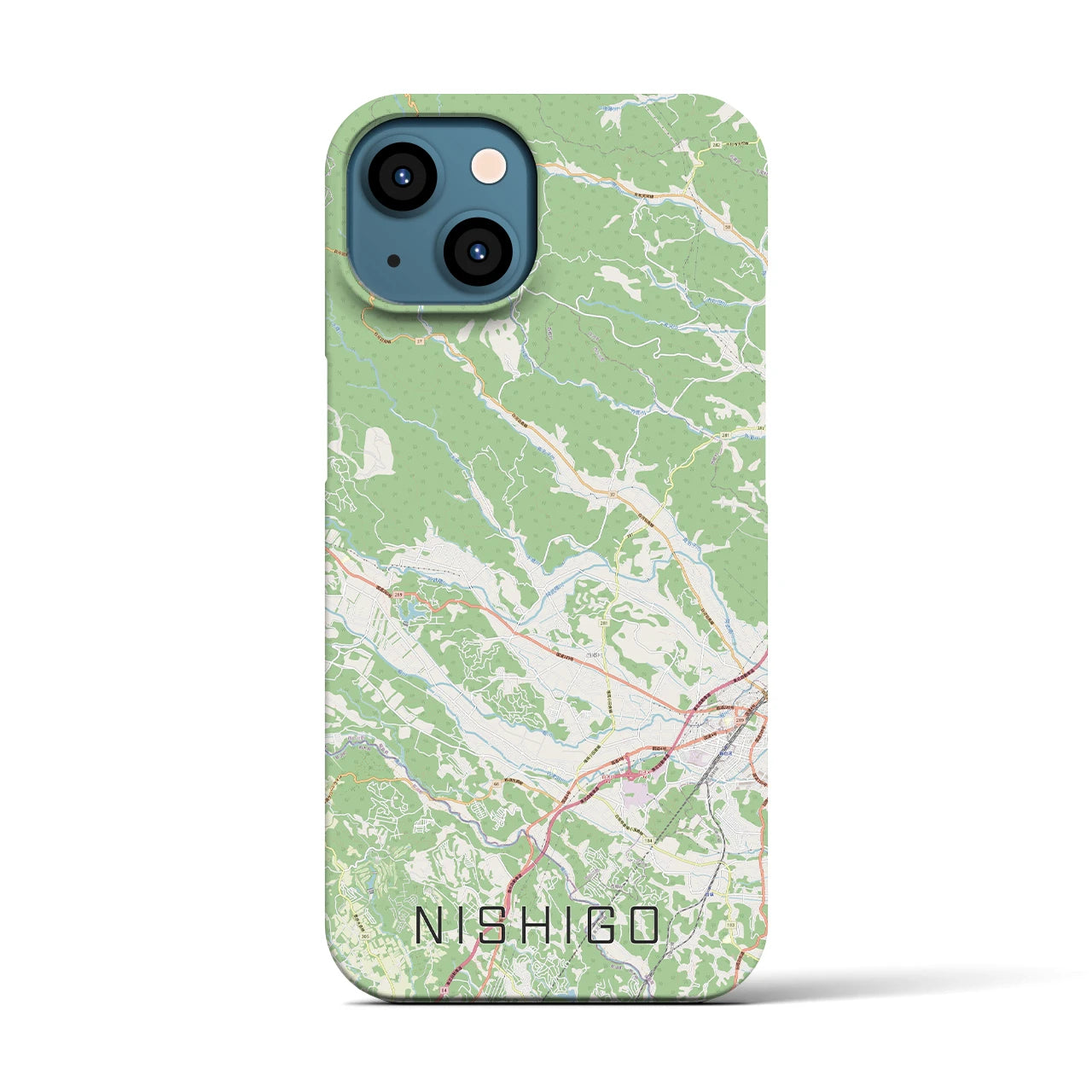 【西郷(福島県)】地図柄iPhoneケース(バックカバータイプ)