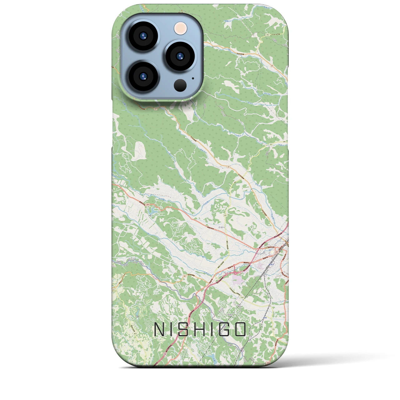 【西郷(福島県)】地図柄iPhoneケース(バックカバータイプ)