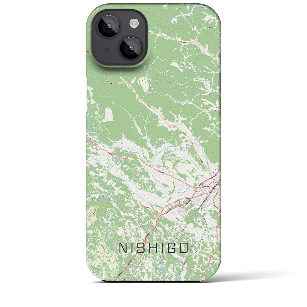 【西郷(福島県)】地図柄iPhoneケース(バックカバータイプ)