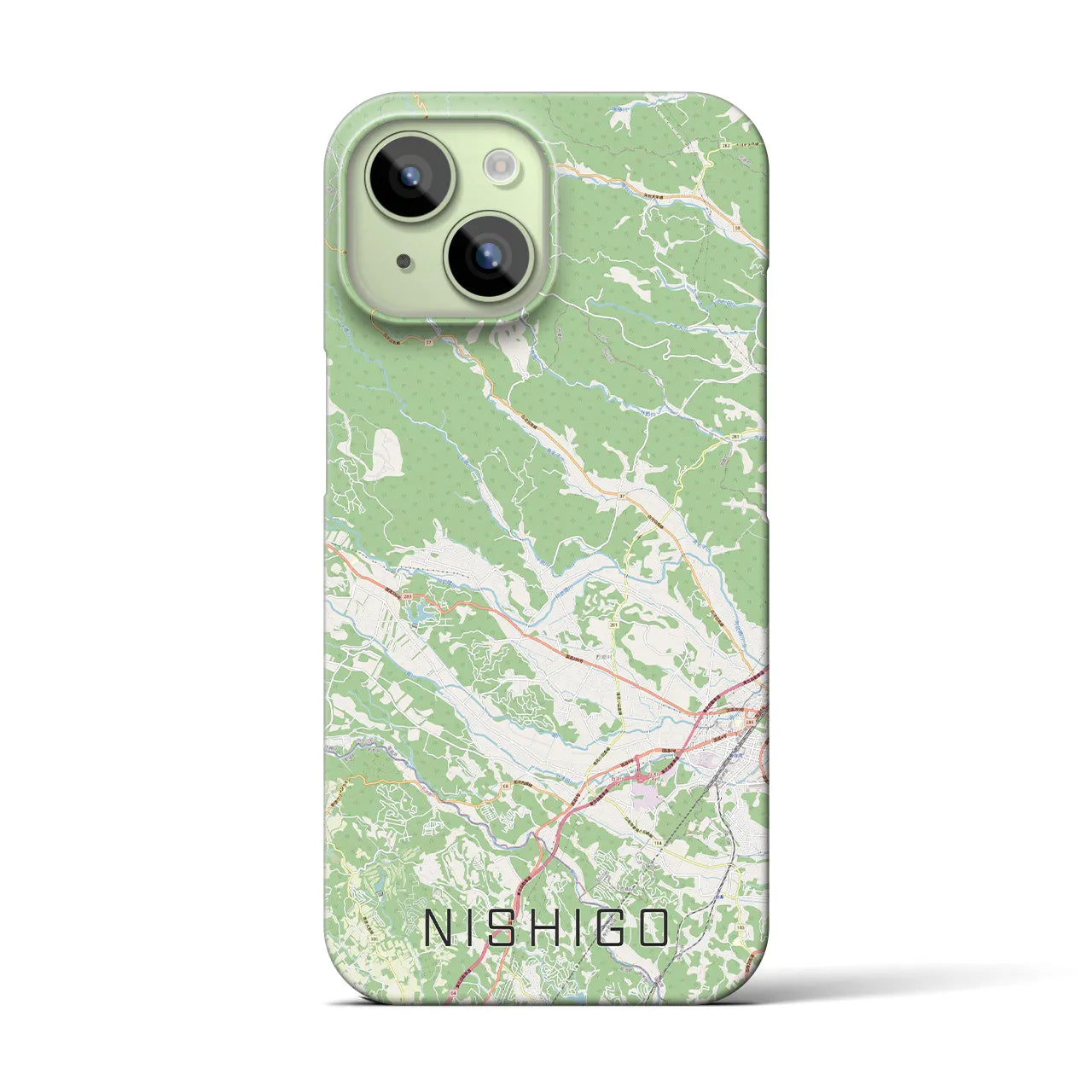 【西郷(福島県)】地図柄iPhoneケース(バックカバータイプ)