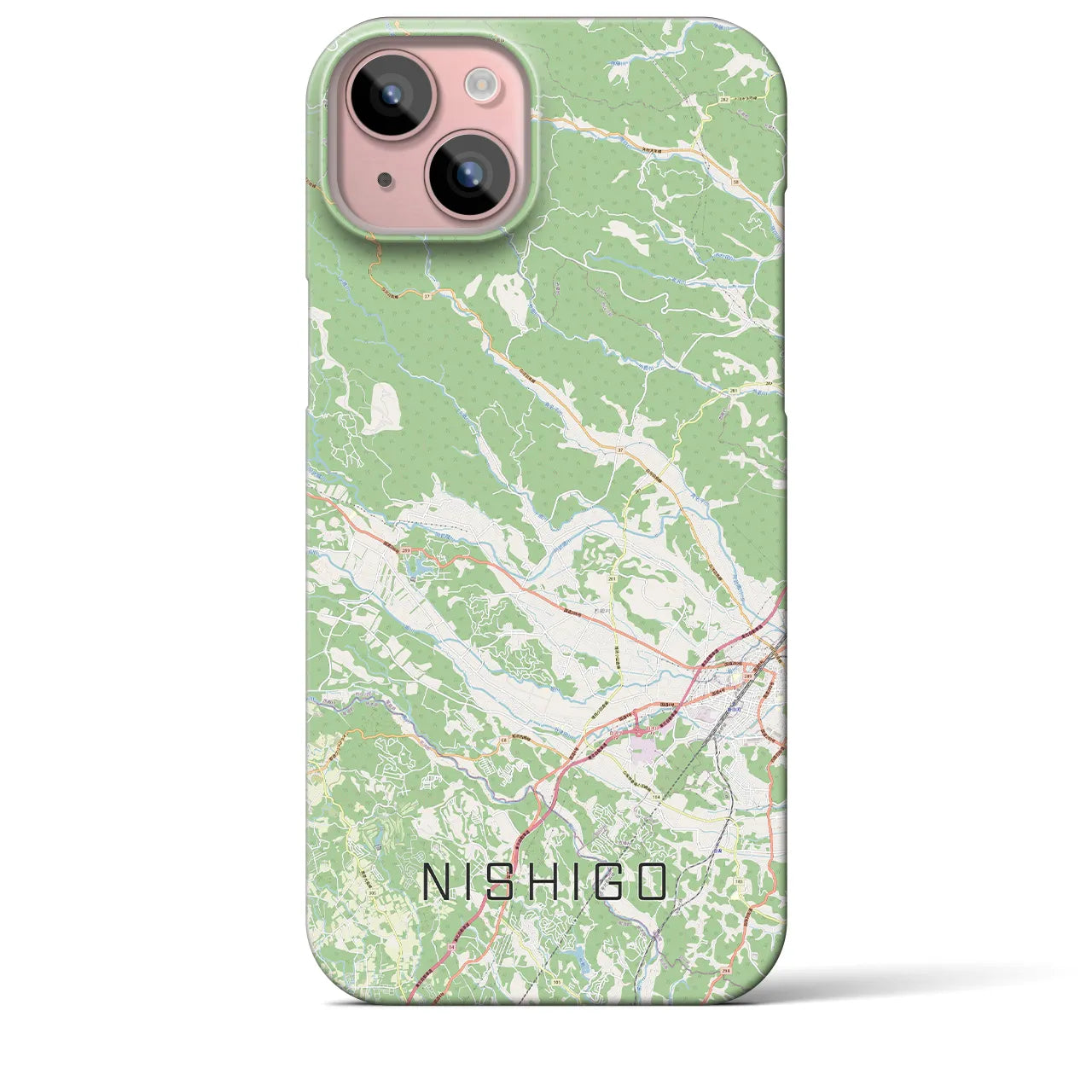 【西郷(福島県)】地図柄iPhoneケース(バックカバータイプ)