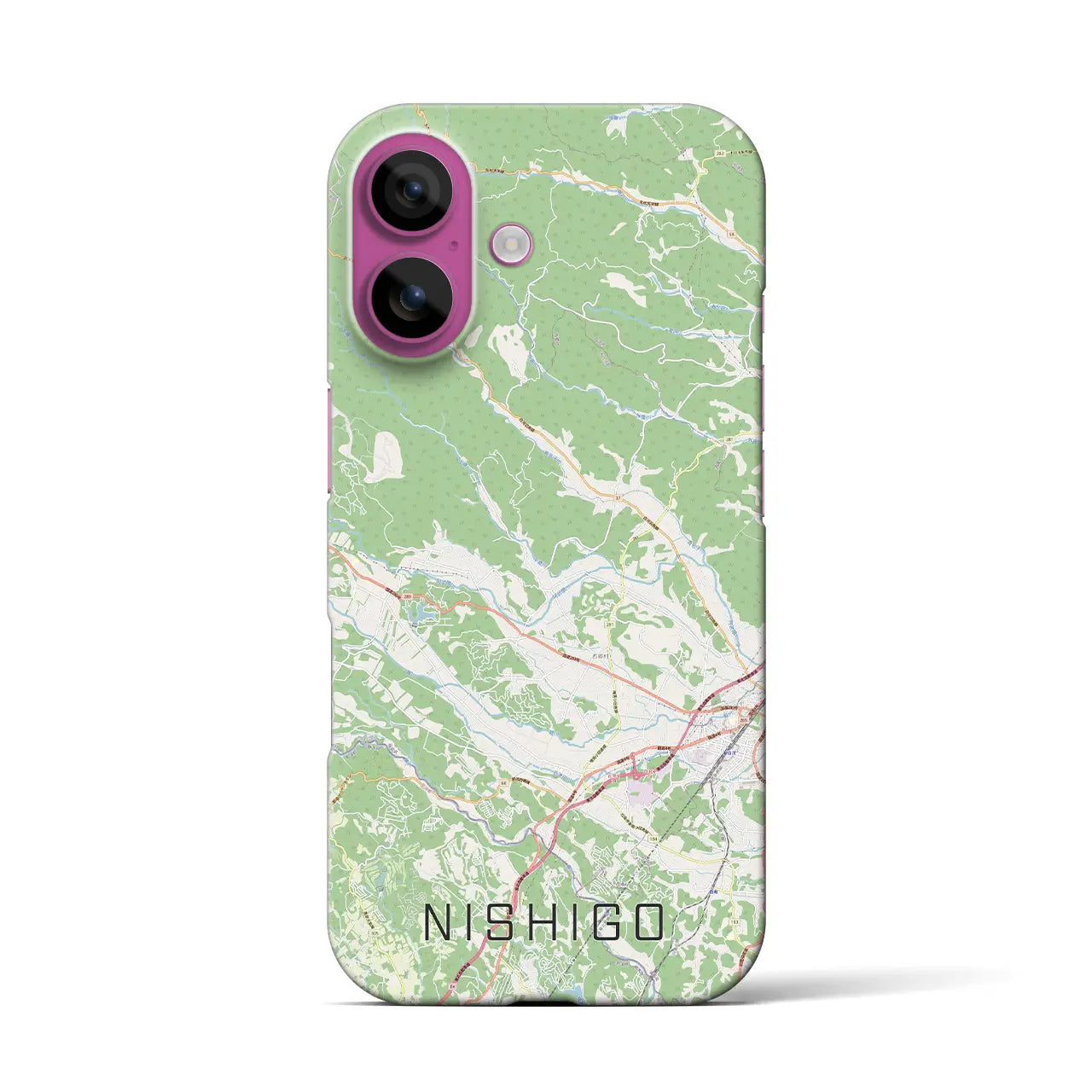 【西郷(福島県)】地図柄iPhoneケース(バックカバータイプ)