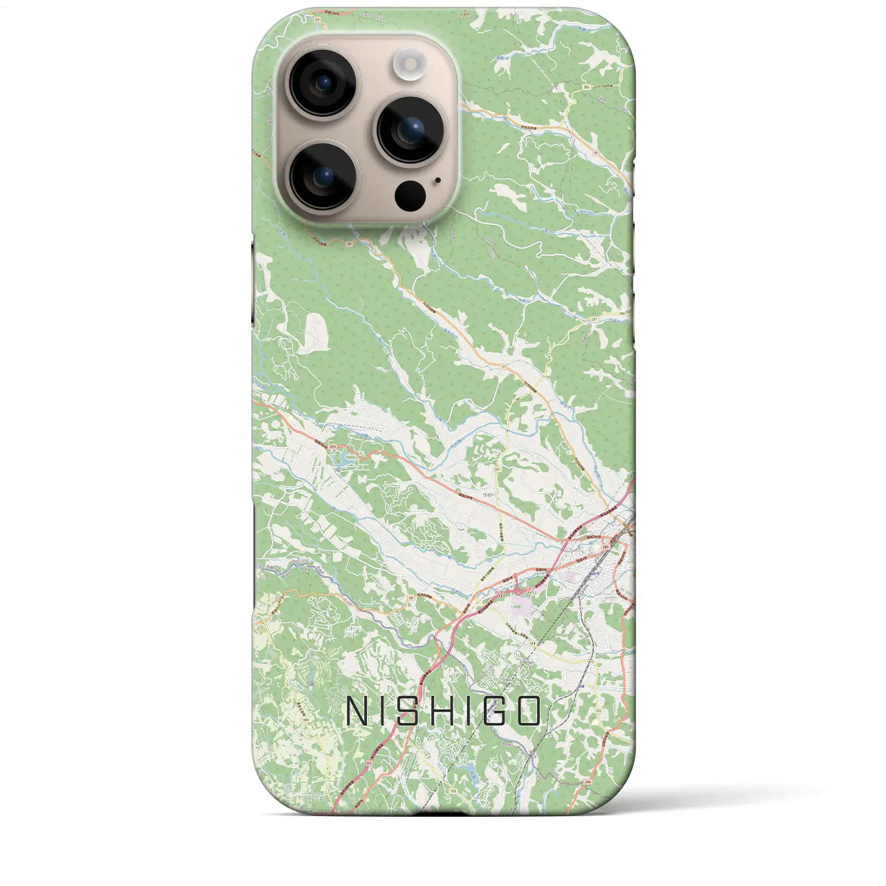 【西郷(福島県)】地図柄iPhoneケース(バックカバータイプ)