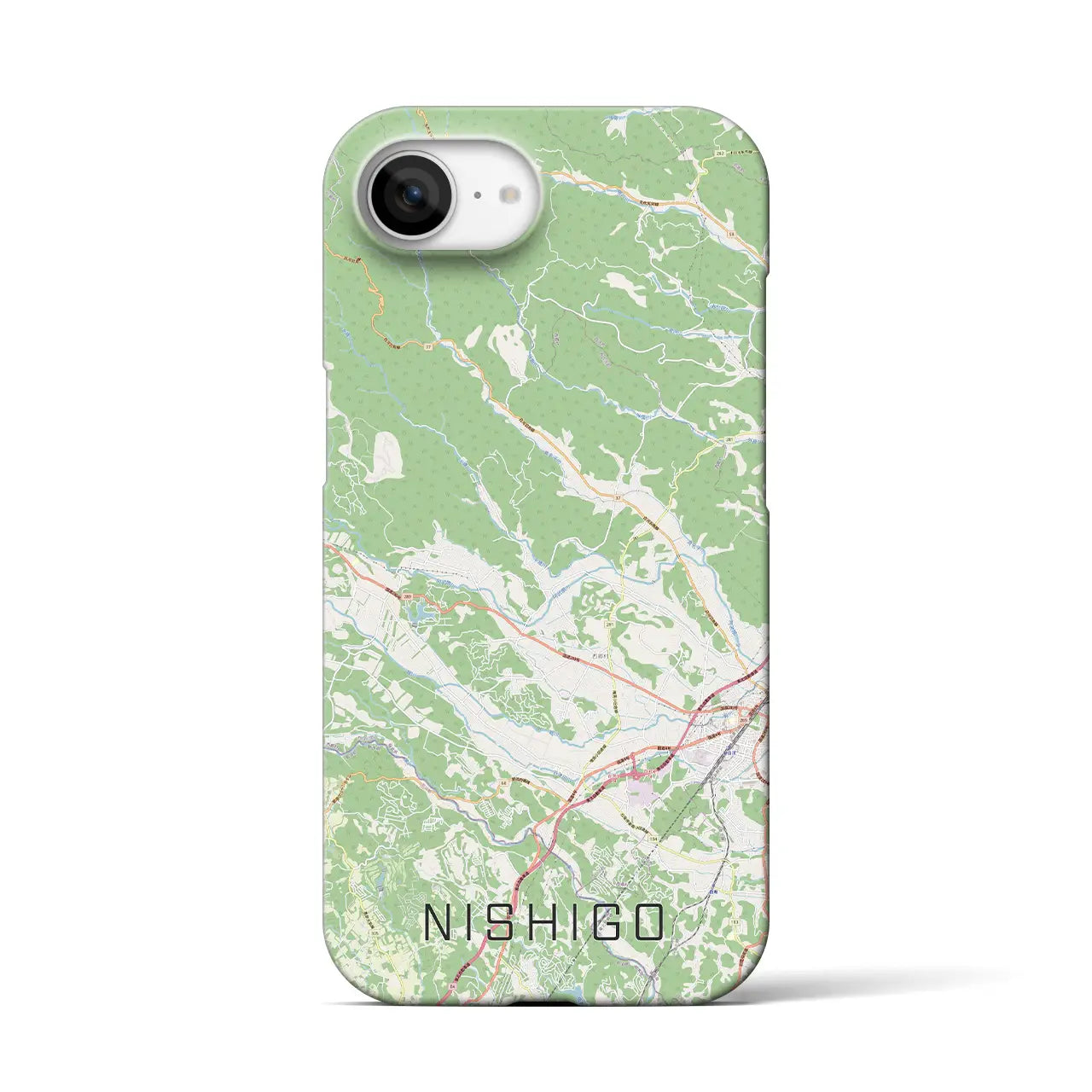 【西郷(福島県)】地図柄iPhoneケース(バックカバータイプ)