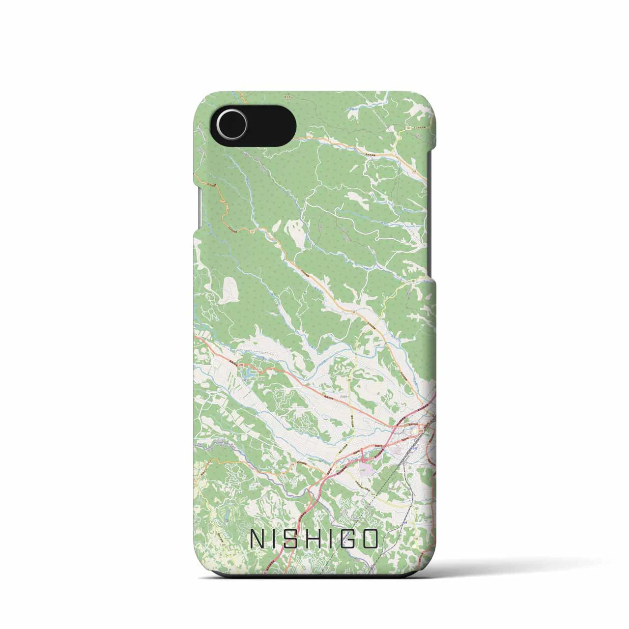 【西郷(福島県)】地図柄iPhoneケース(バックカバータイプ)