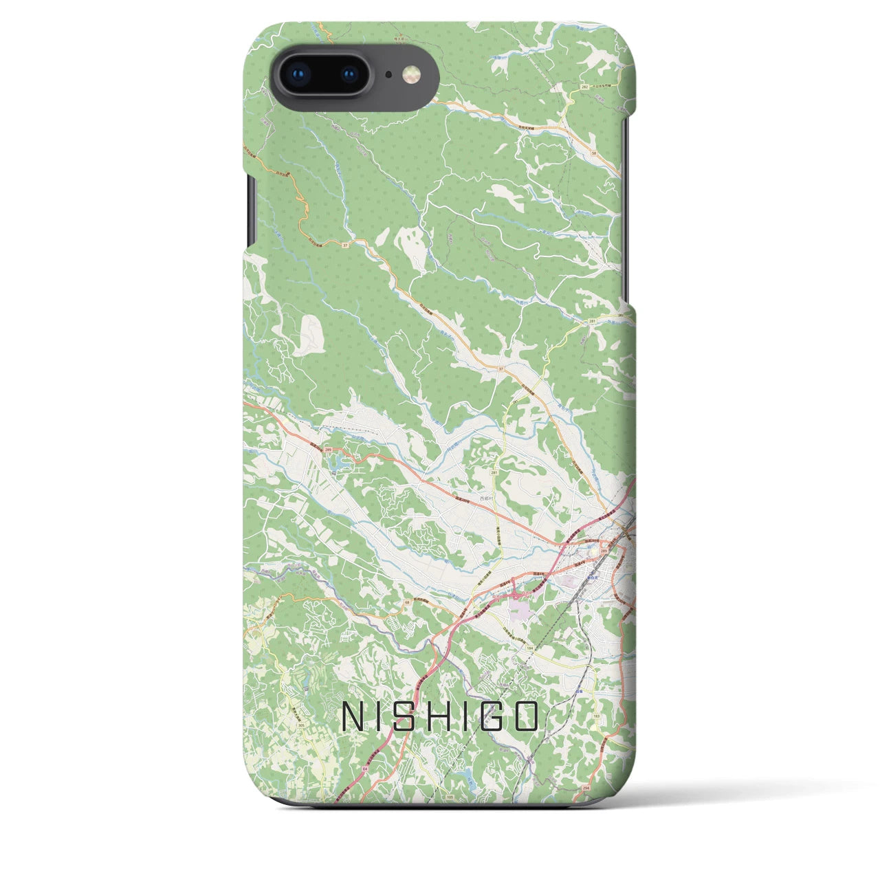 【西郷(福島県)】地図柄iPhoneケース(バックカバータイプ)