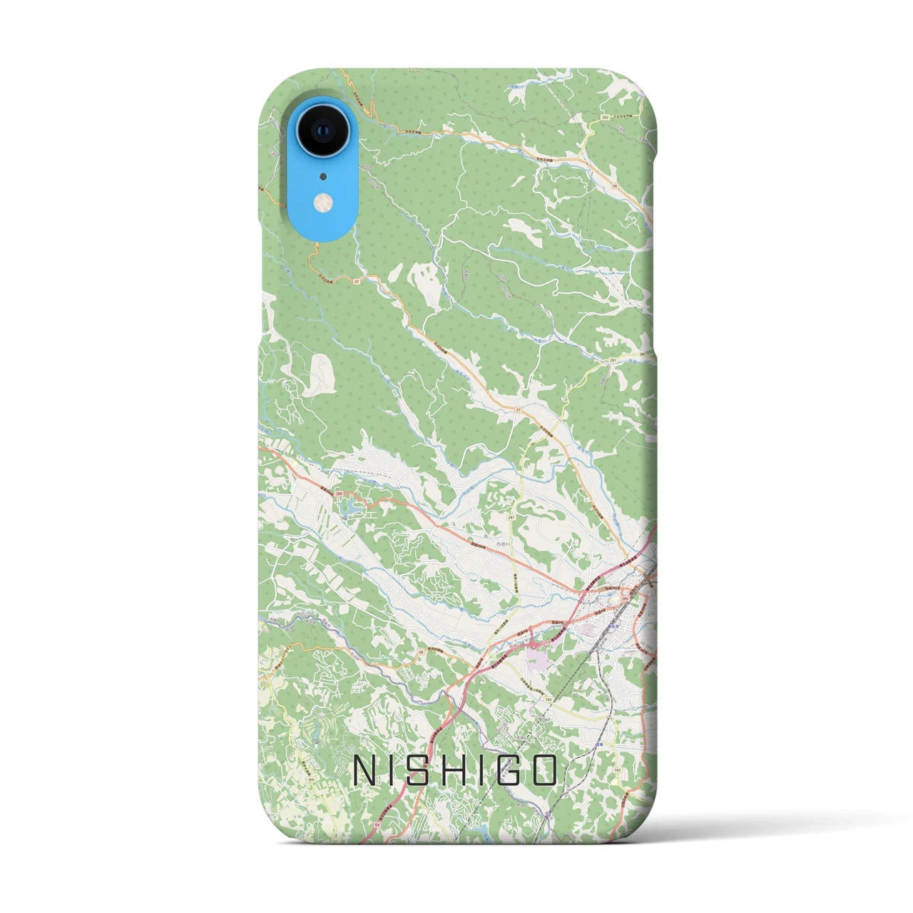 【西郷(福島県)】地図柄iPhoneケース(バックカバータイプ)