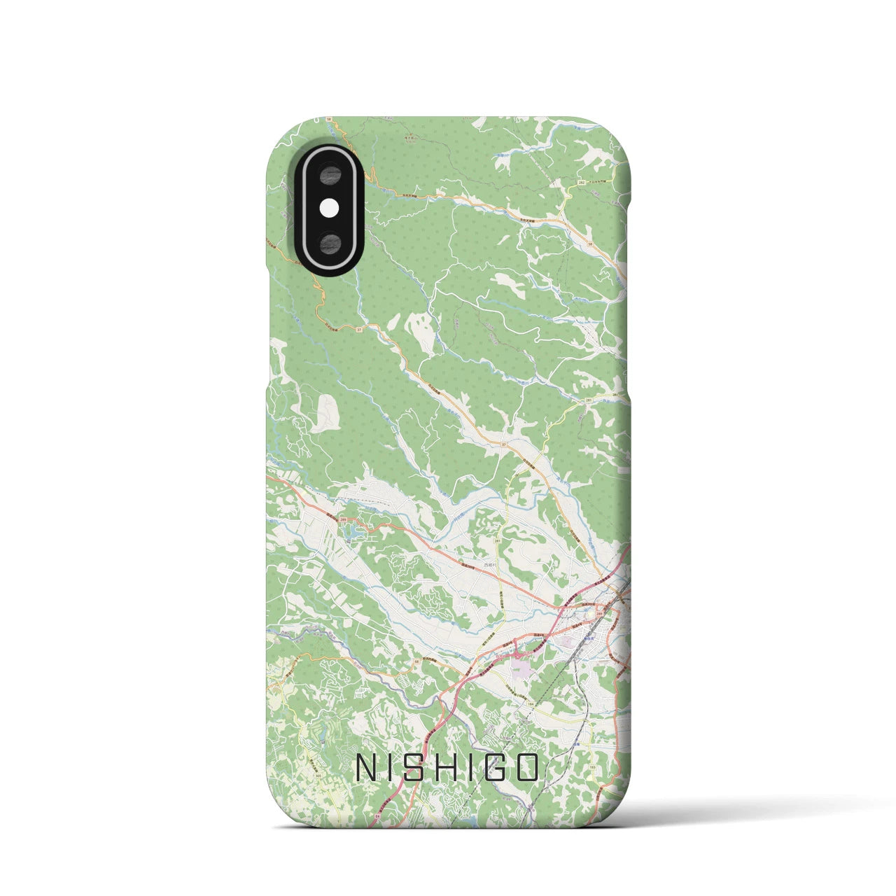 【西郷(福島県)】地図柄iPhoneケース(バックカバータイプ)