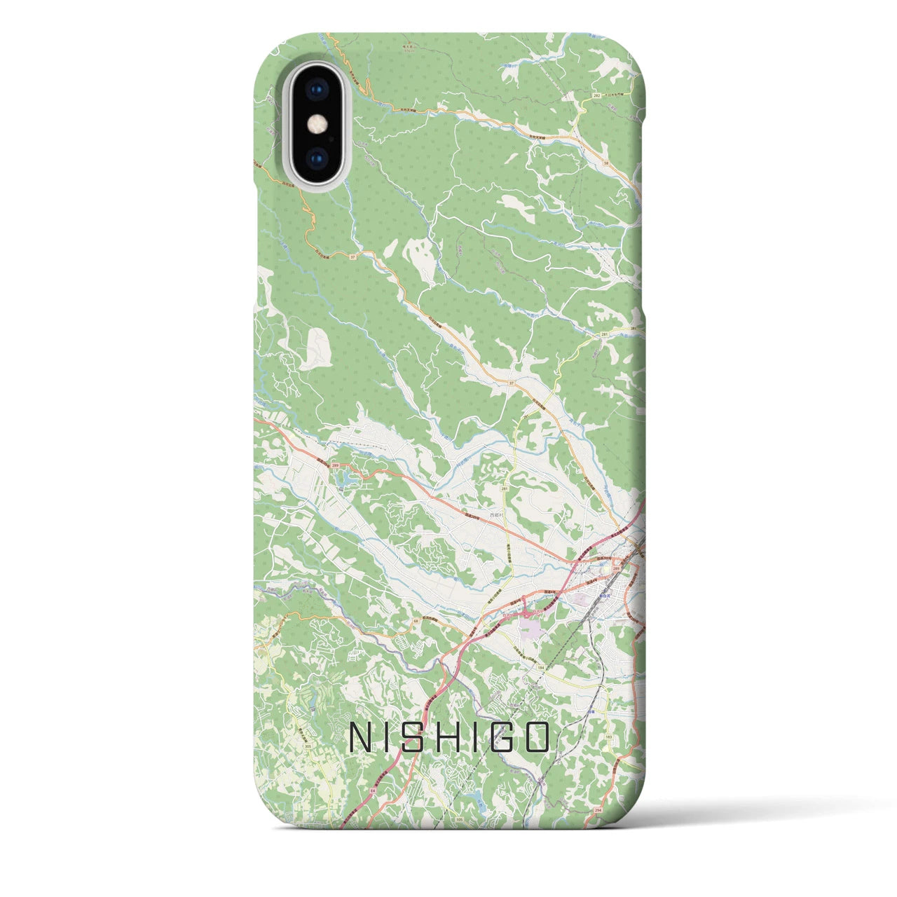 【西郷(福島県)】地図柄iPhoneケース(バックカバータイプ)