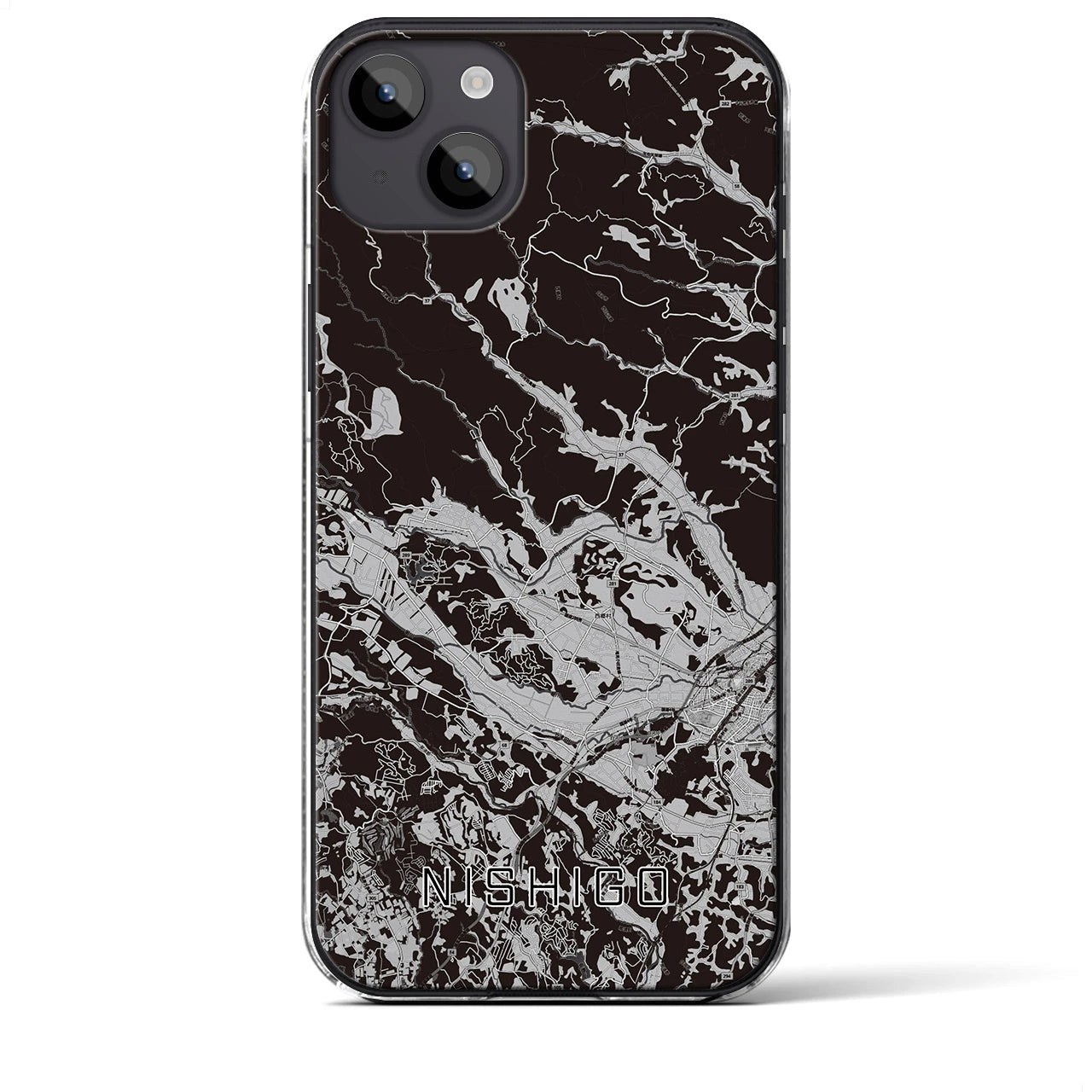 【西郷(福島県)】地図柄iPhoneケース(クリアタイプ)