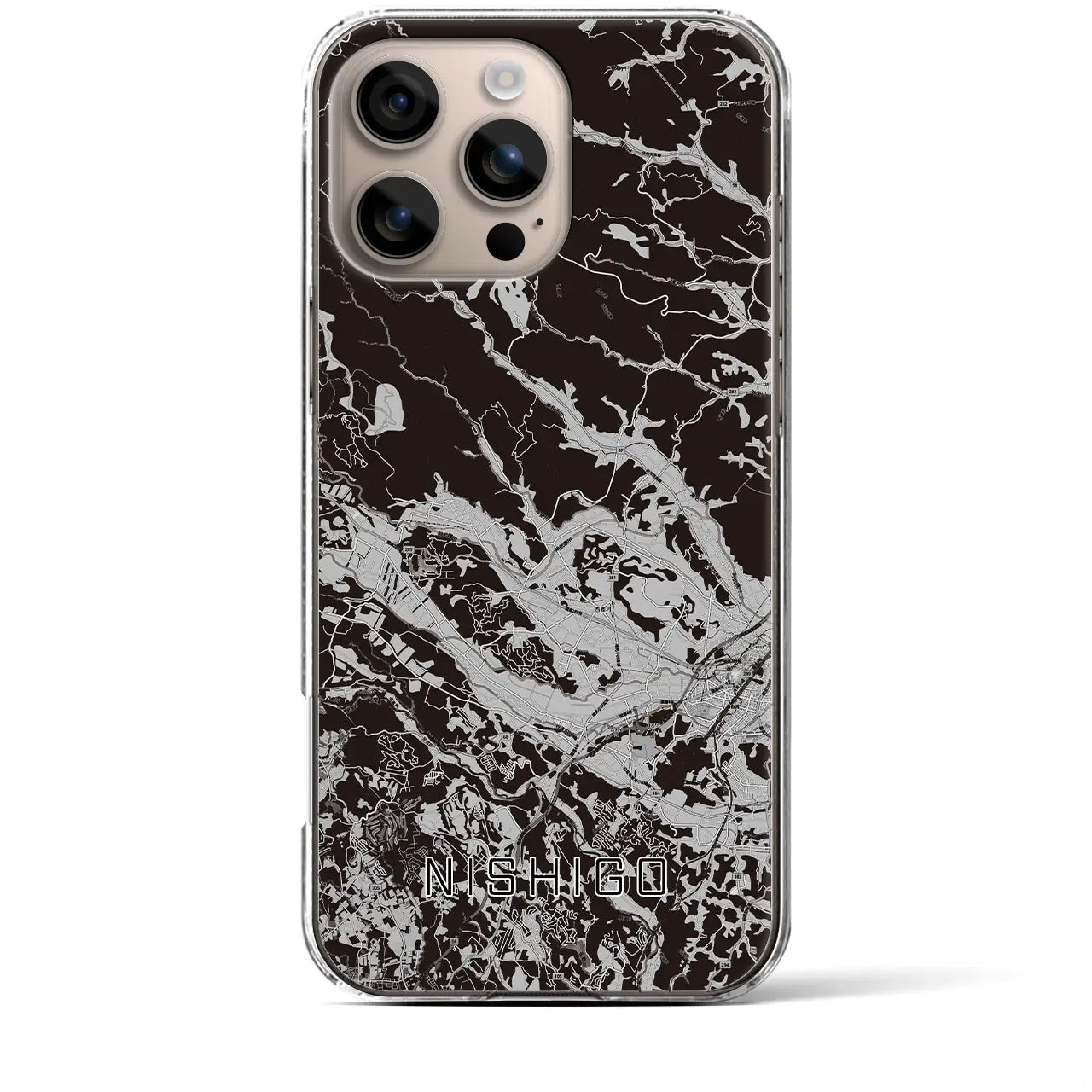 【西郷(福島県)】地図柄iPhoneケース(クリアタイプ)