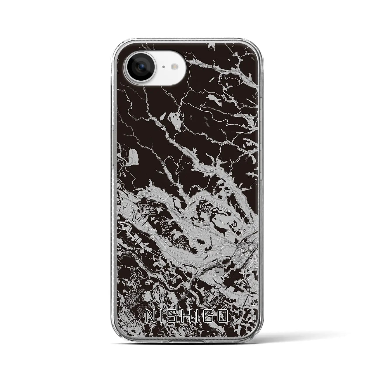 【西郷(福島県)】地図柄iPhoneケース(クリアタイプ)