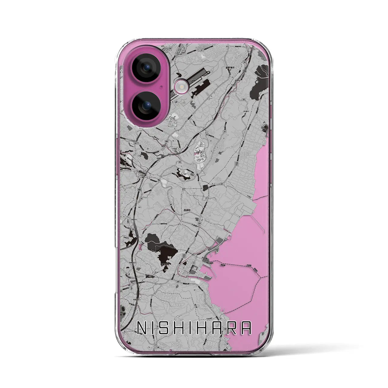 【西原(沖縄県)】地図柄iPhoneケース(クリアタイプ)