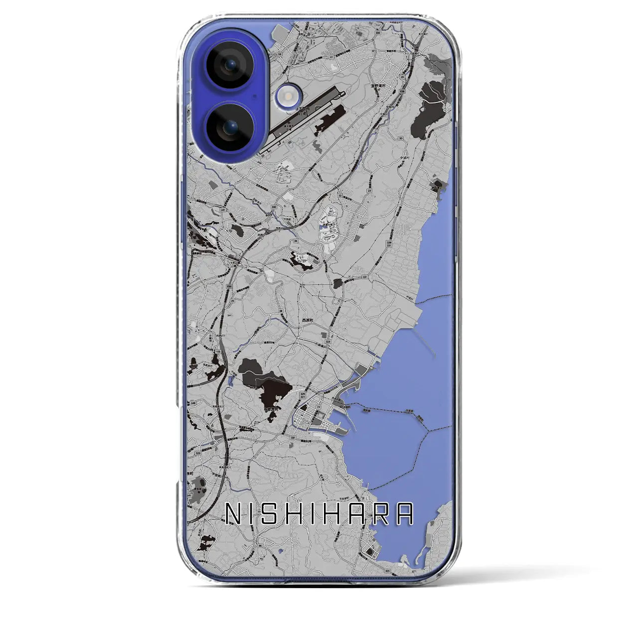 【西原(沖縄県)】地図柄iPhoneケース(クリアタイプ)
