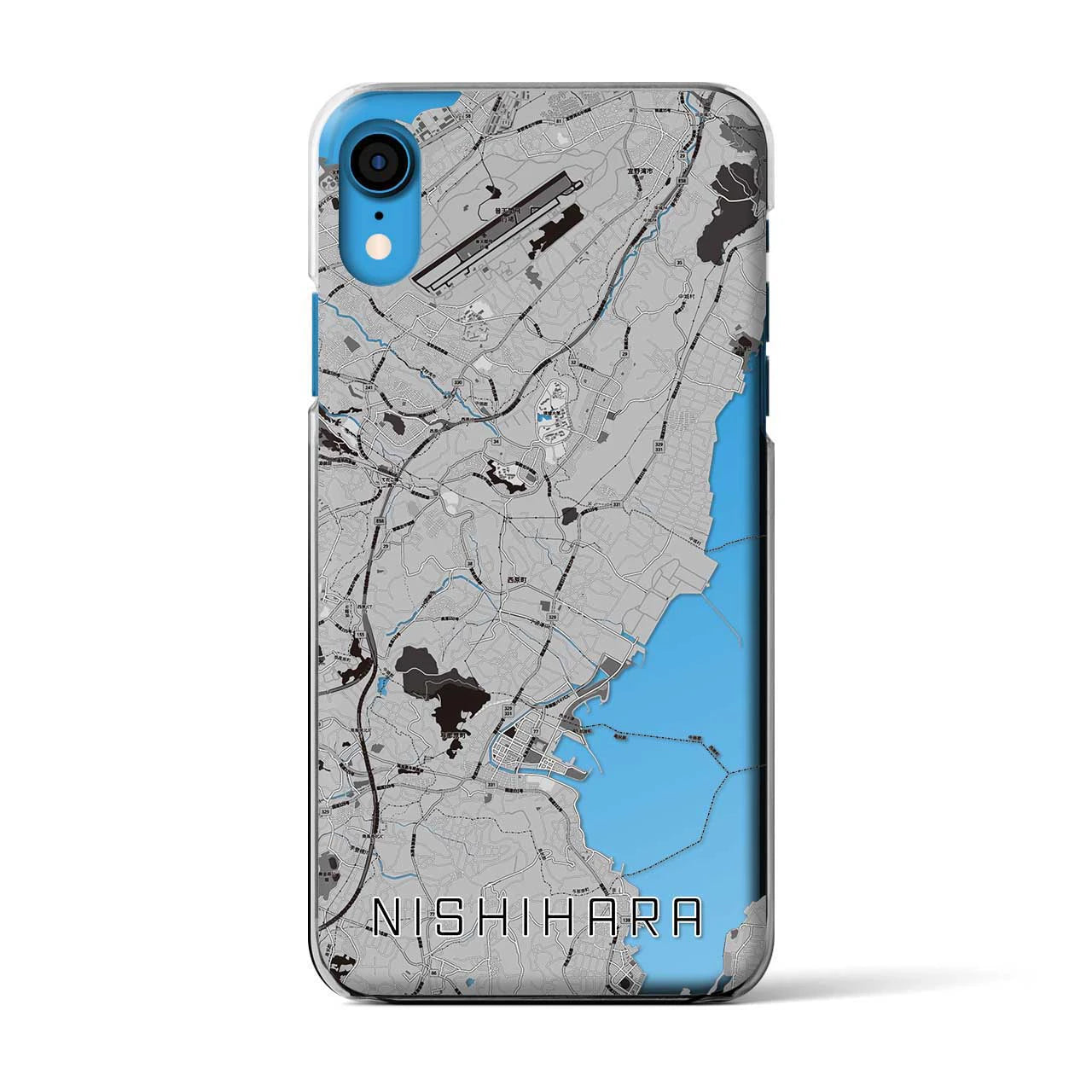【西原(沖縄県)】地図柄iPhoneケース(クリアタイプ)