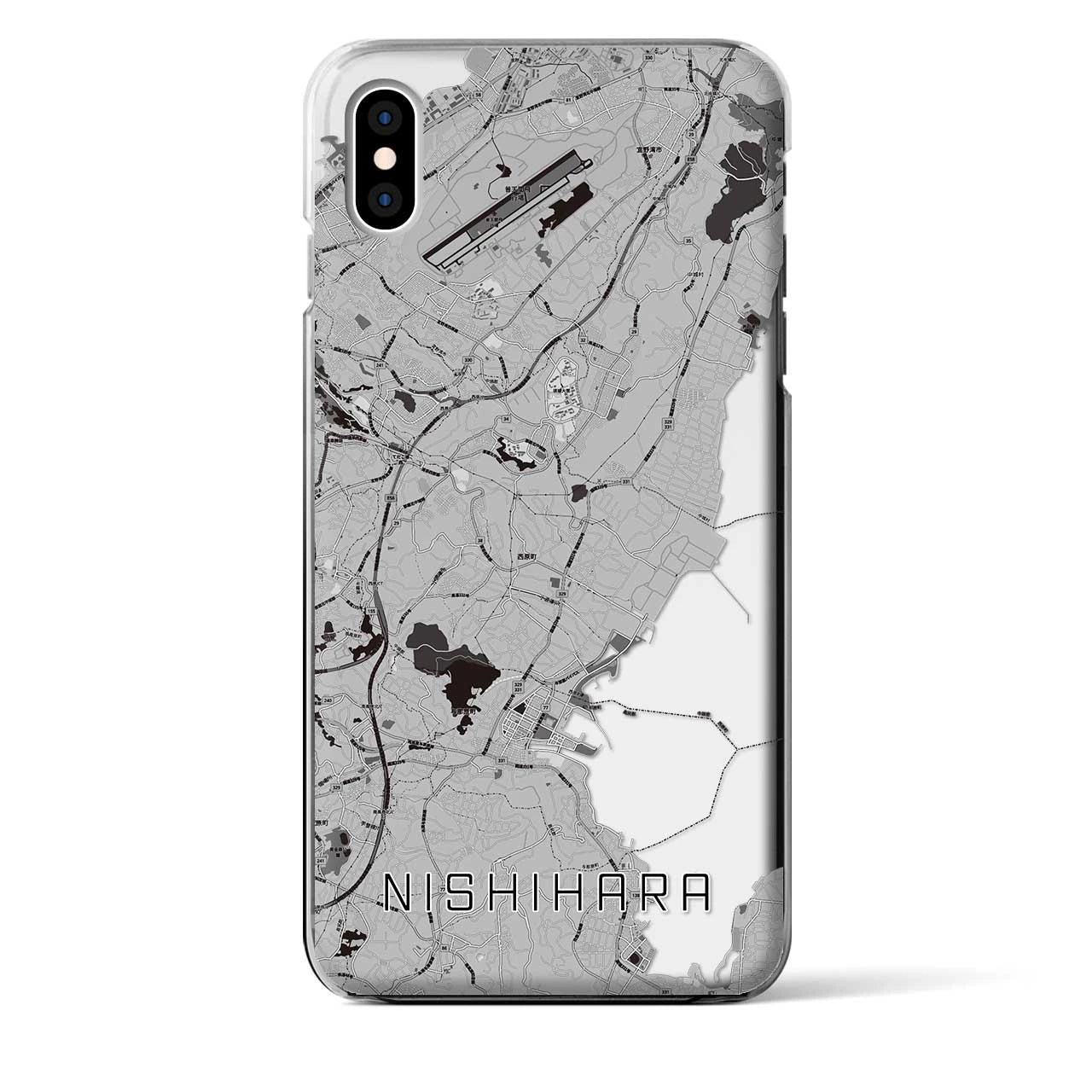 【西原(沖縄県)】地図柄iPhoneケース(クリアタイプ)