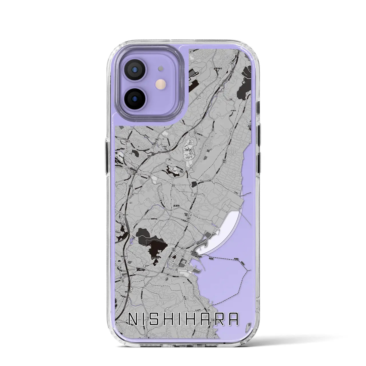 【西原(沖縄県)】地図柄iPhoneケース(MagSafeタイプ)