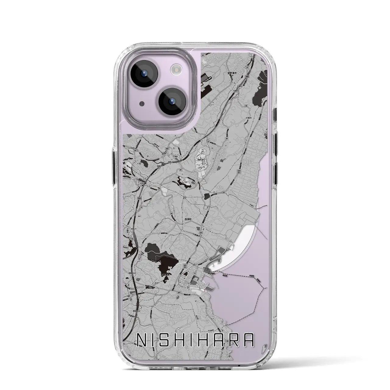 【西原(沖縄県)】地図柄iPhoneケース(MagSafeタイプ)