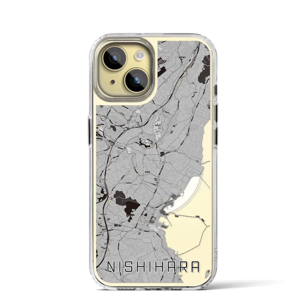 【西原(沖縄県)】地図柄iPhoneケース(MagSafeタイプ)