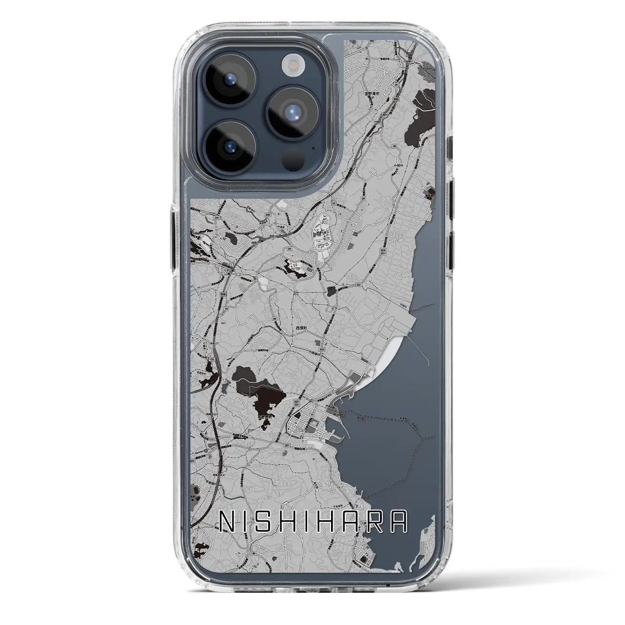 【西原(沖縄県)】地図柄iPhoneケース(MagSafeタイプ)