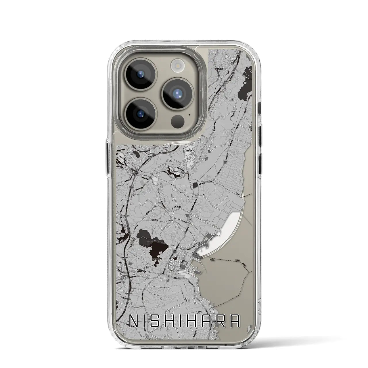 【西原(沖縄県)】地図柄iPhoneケース(MagSafeタイプ)