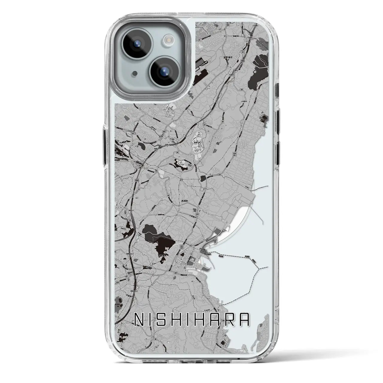 【西原(沖縄県)】地図柄iPhoneケース(MagSafeタイプ)