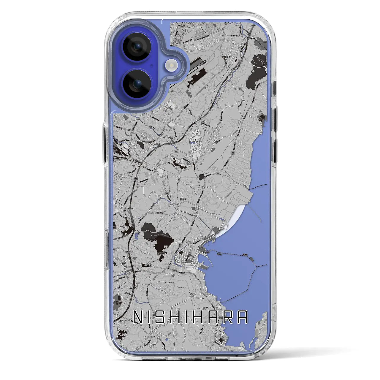 【西原(沖縄県)】地図柄iPhoneケース(MagSafeタイプ)
