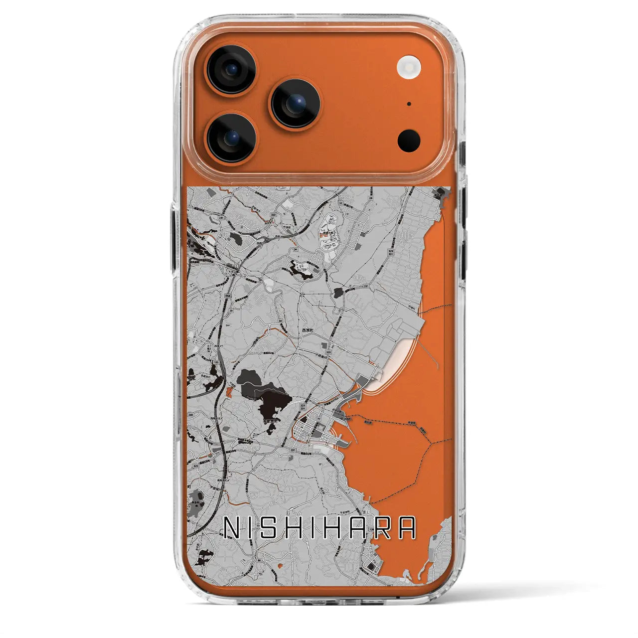 【西原(沖縄県)】地図柄iPhoneケース(MagSafeタイプ)