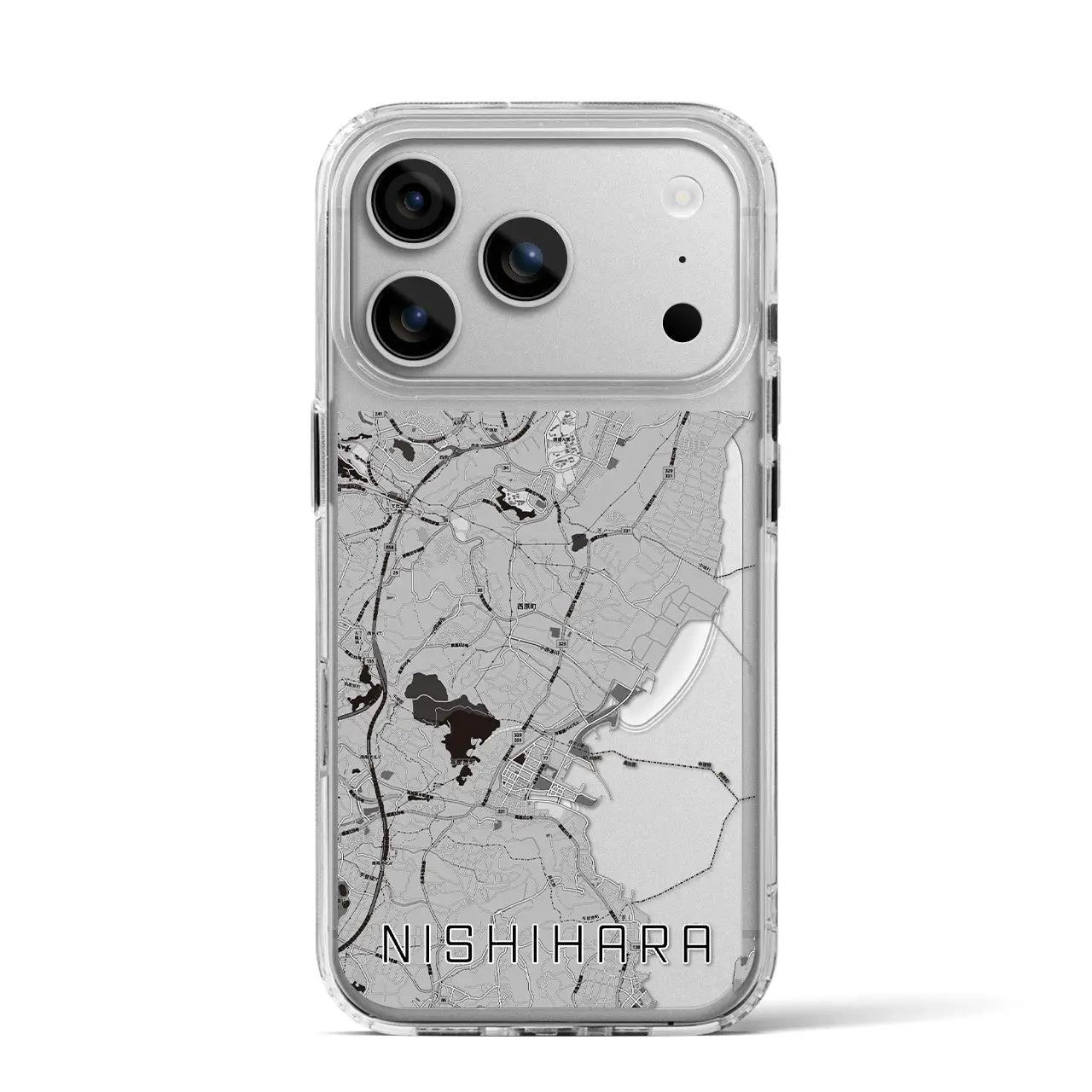 【西原(沖縄県)】地図柄iPhoneケース(MagSafeタイプ)