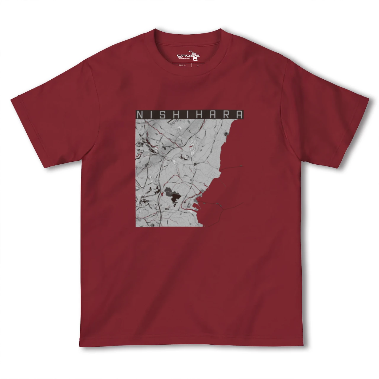 【西原(沖縄県)】地図柄ヘビーウェイトTシャツ