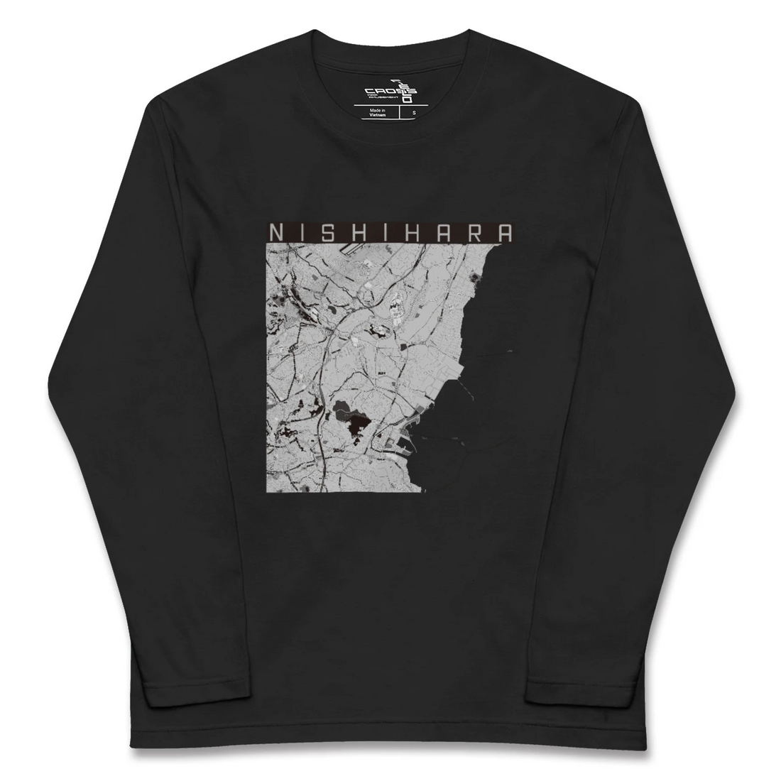 【西原(沖縄県)】地図柄ロングスリーブTシャツ