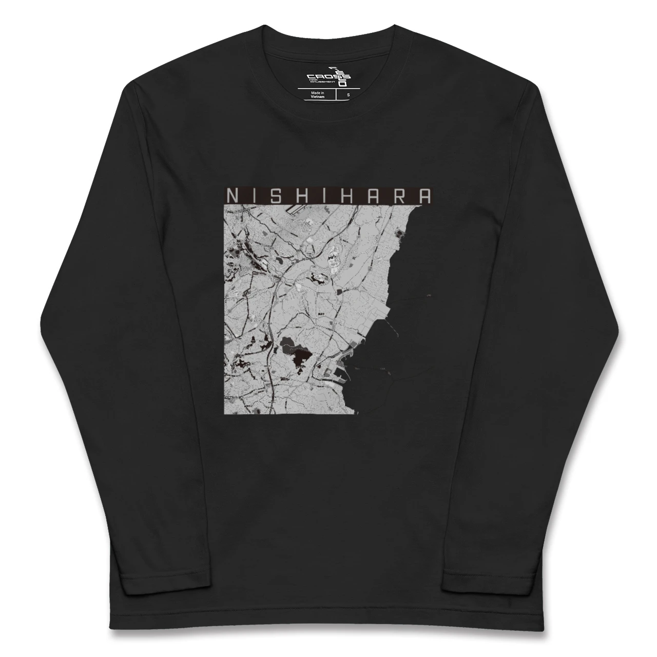 【西原(沖縄県)】地図柄ロングスリーブTシャツ